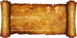 Korai Viktor névjegykártya